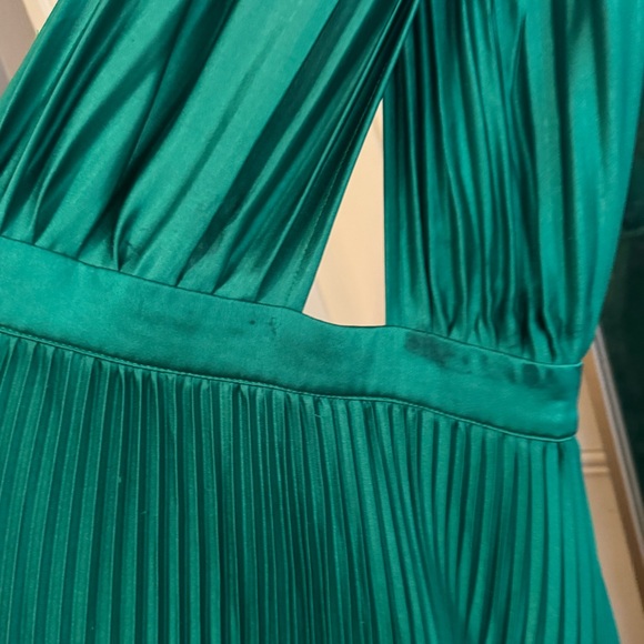 L’IDEE size 6 green pleated midi emerald dress green renaissance - Picture 7 of 10